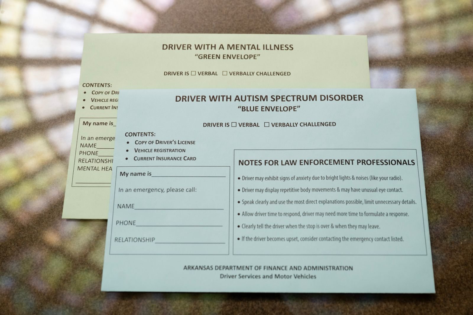 blue envelope program Arkansas